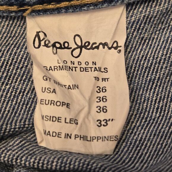 Vintage PJL Size 36x33 Blue Heavy Denim Pepe Jeans London Y2K - Picture 9 of 15